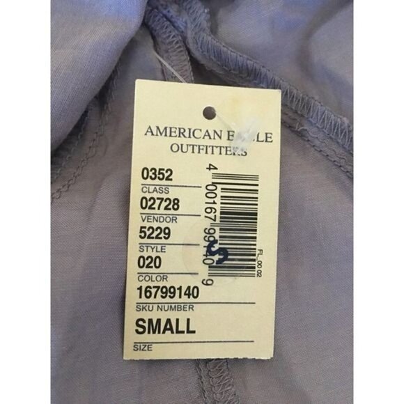 American Eagle Outfitters Womens Top Sz Small Halter V-Neck Sequin Sheer Gray - Picture 10 of 12